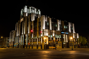 "Niagara Mowhawk Building at Night"