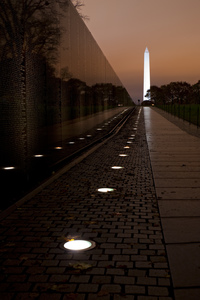 Vietnam Memorial and Washington Monument