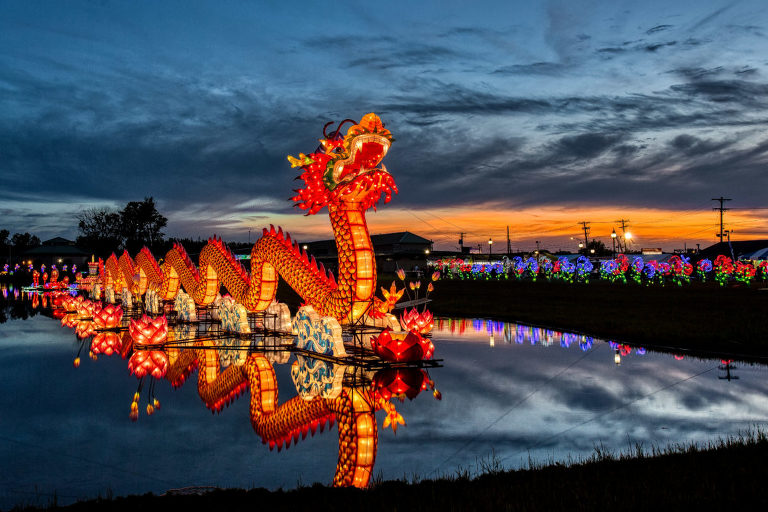 dragon chinese lantern at syracuse chinese lantern festival, may 2017